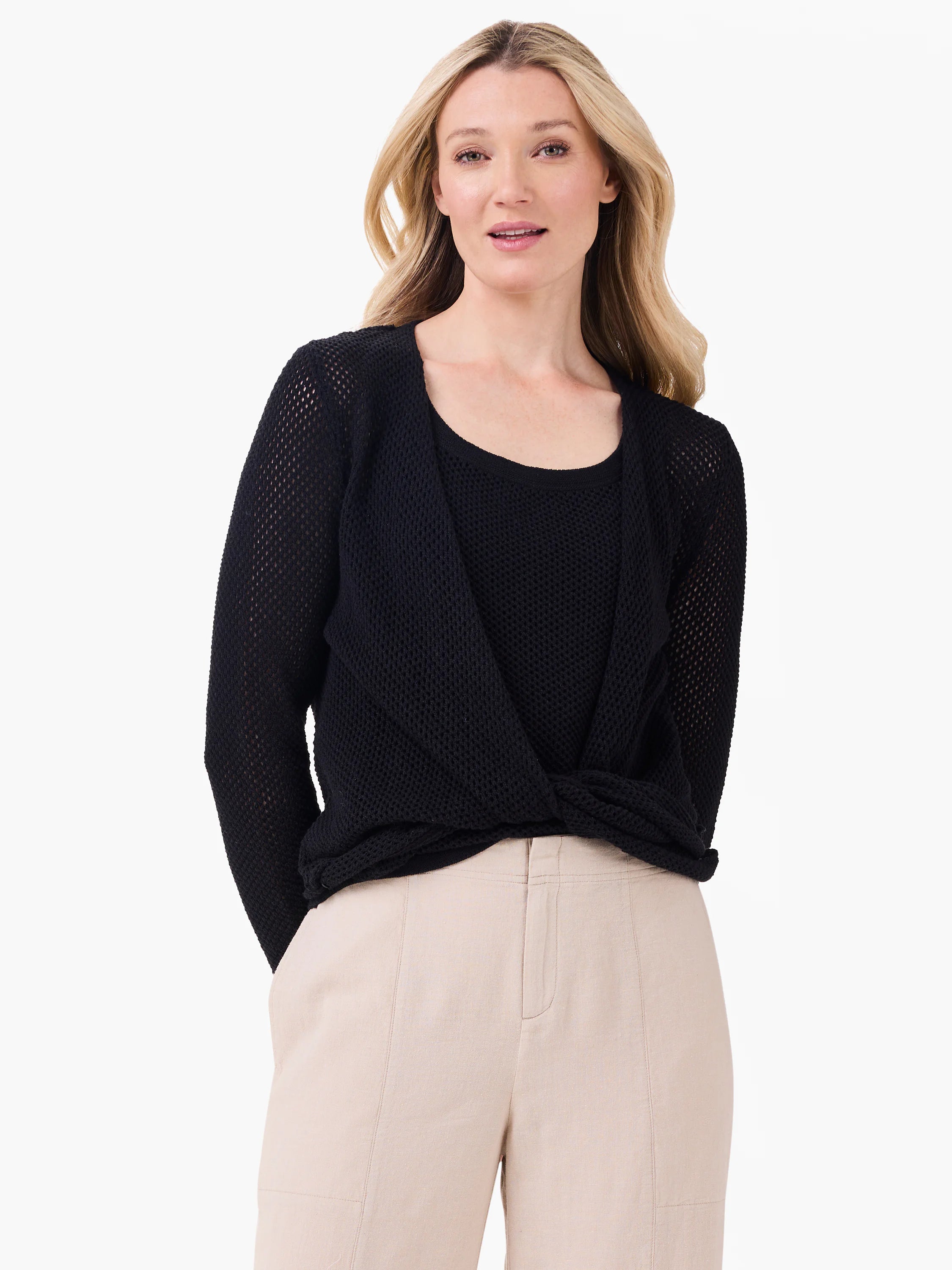 Mesh 4-way Cardigan in Blx