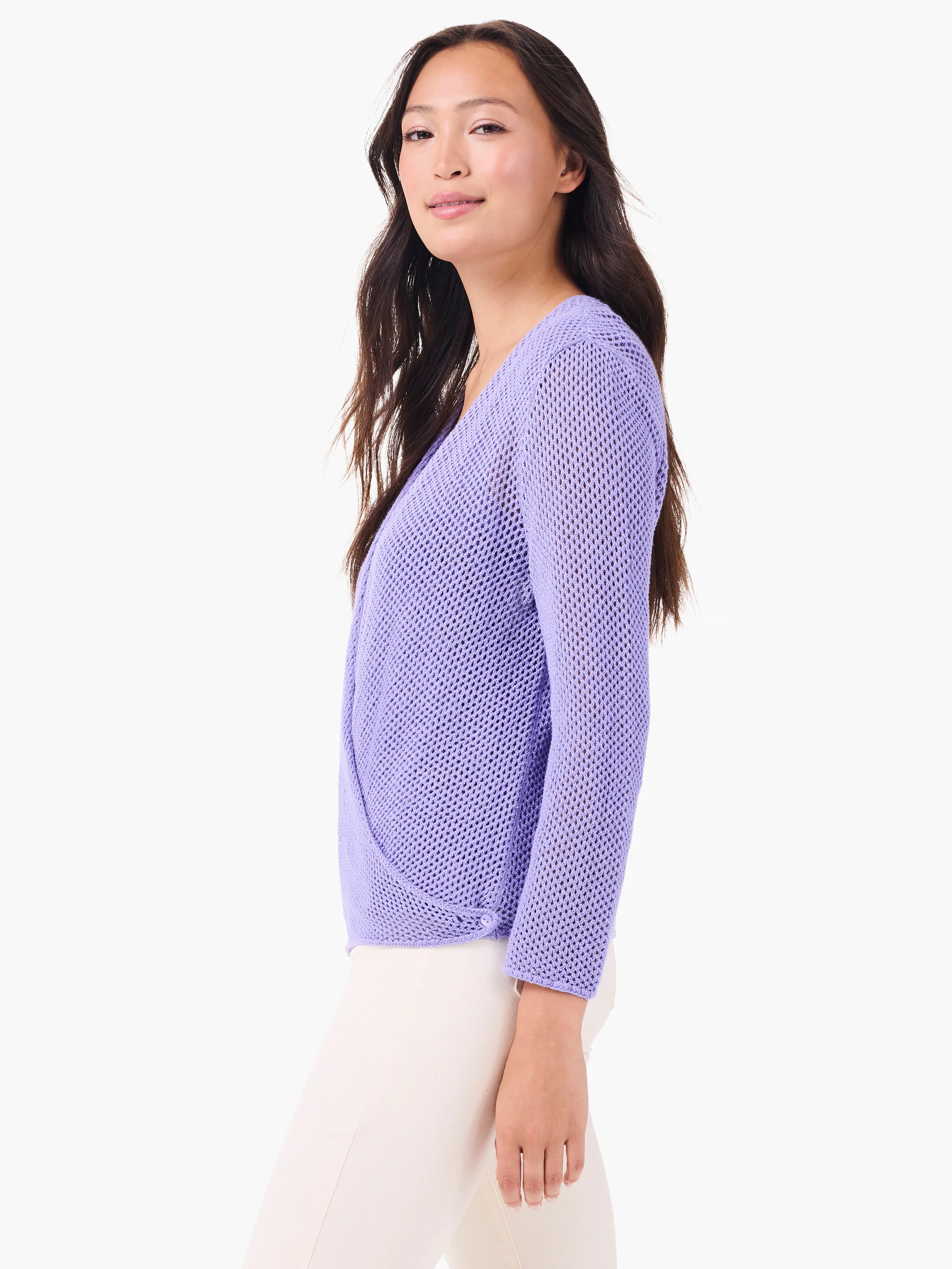 Mesh 4-way Cardigan in Lav