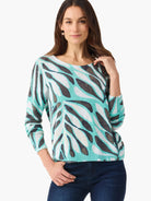 Flora Grid Supersoft Sweater in Aql