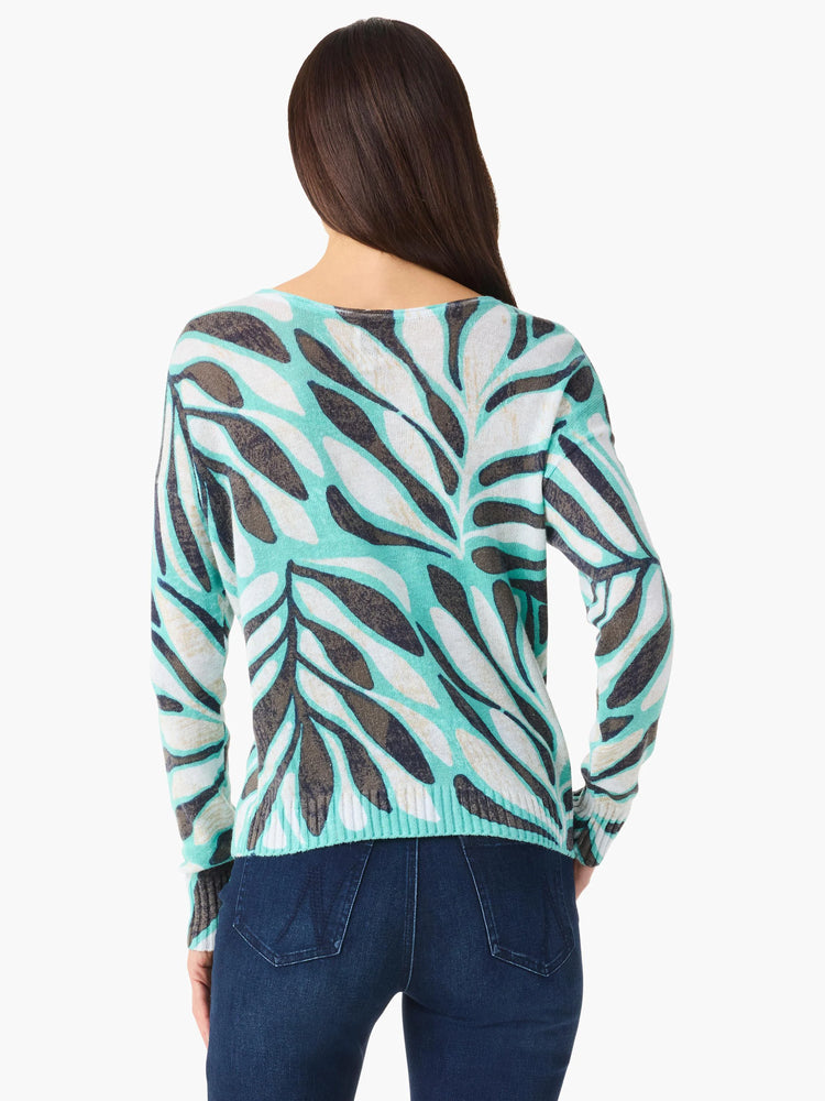 Flora Grid Supersoft Sweater in Aql