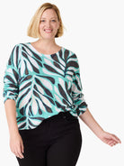 Flora Grid Supersoft Sweater in Aql