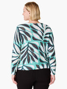 Flora Grid Supersoft Sweater in Aql