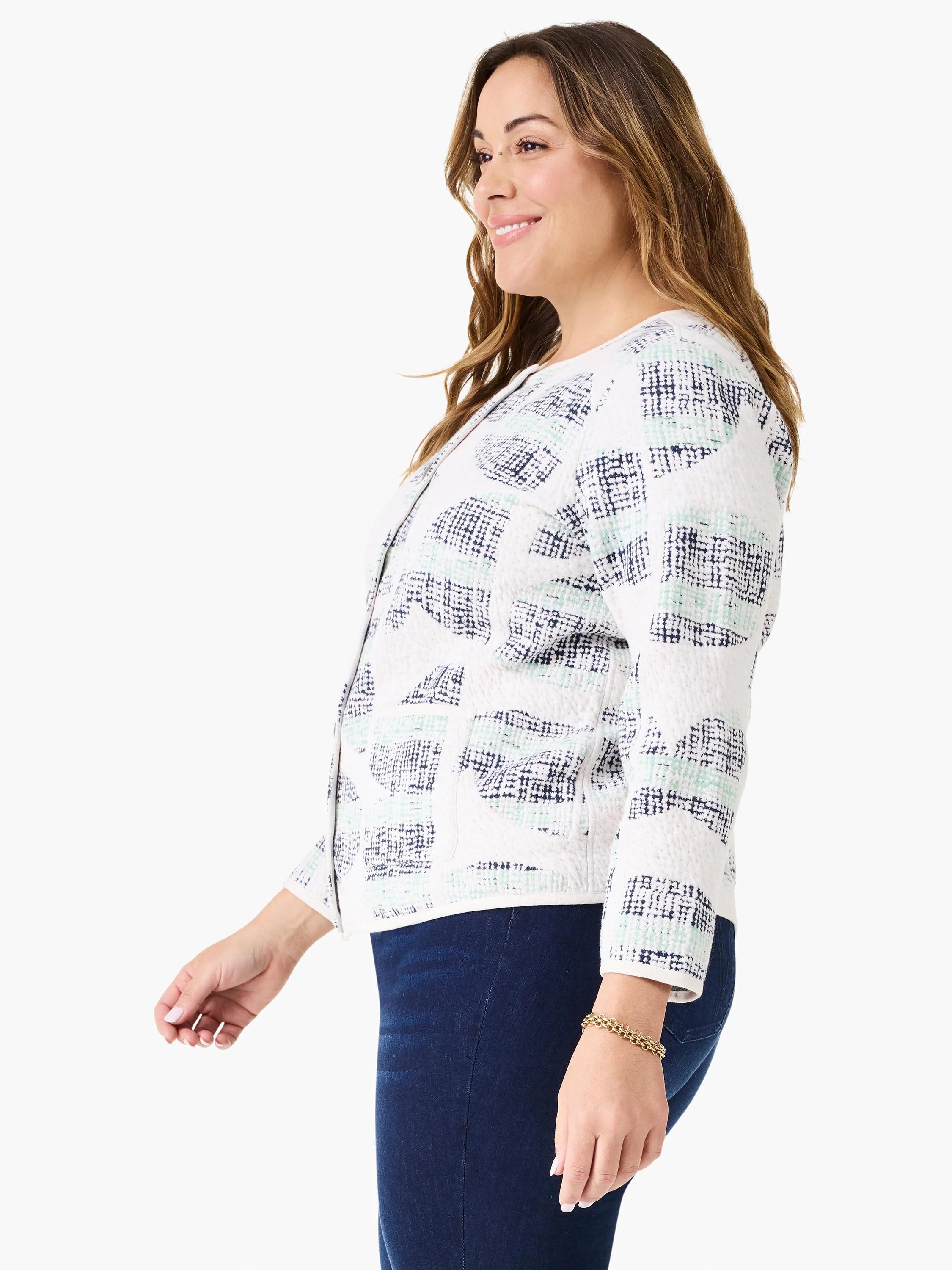 Circle Sequence Knit Jacket in Cem