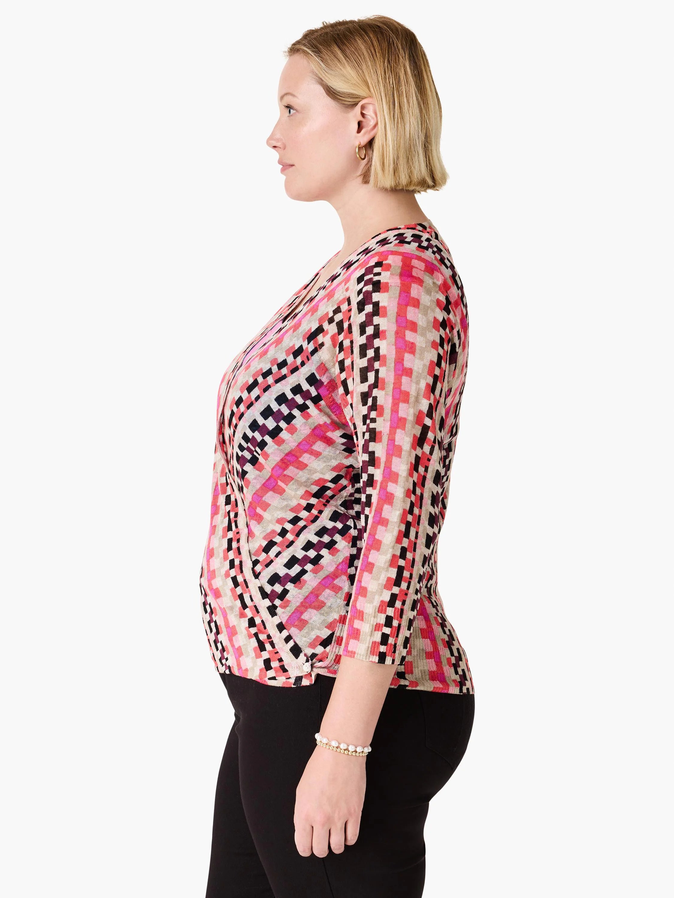 Pixel Sunset 4-way Cardigan in Pkm