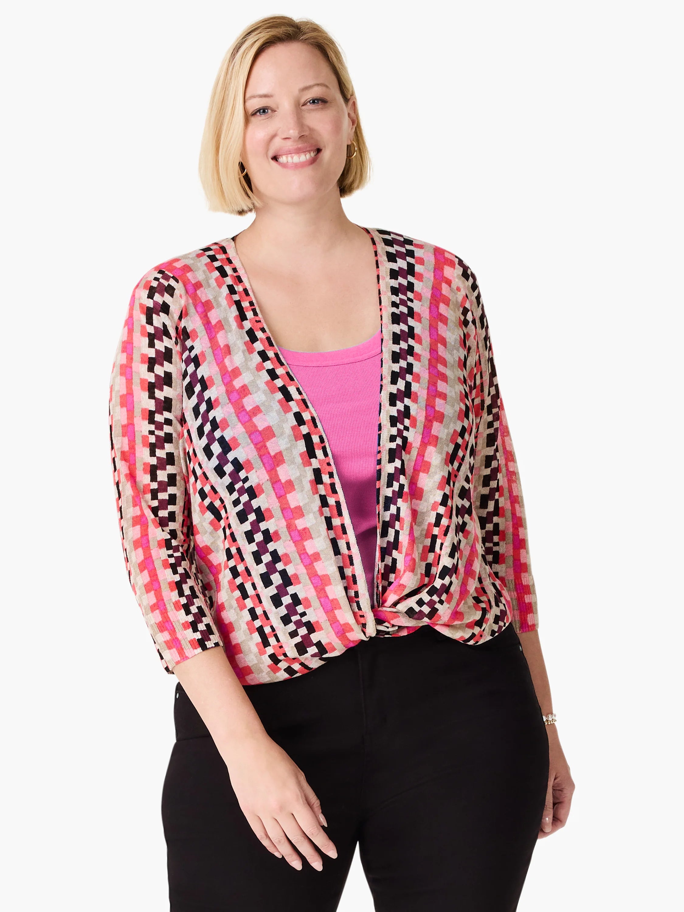 Pixel Sunset 4-way Cardigan in Pkm