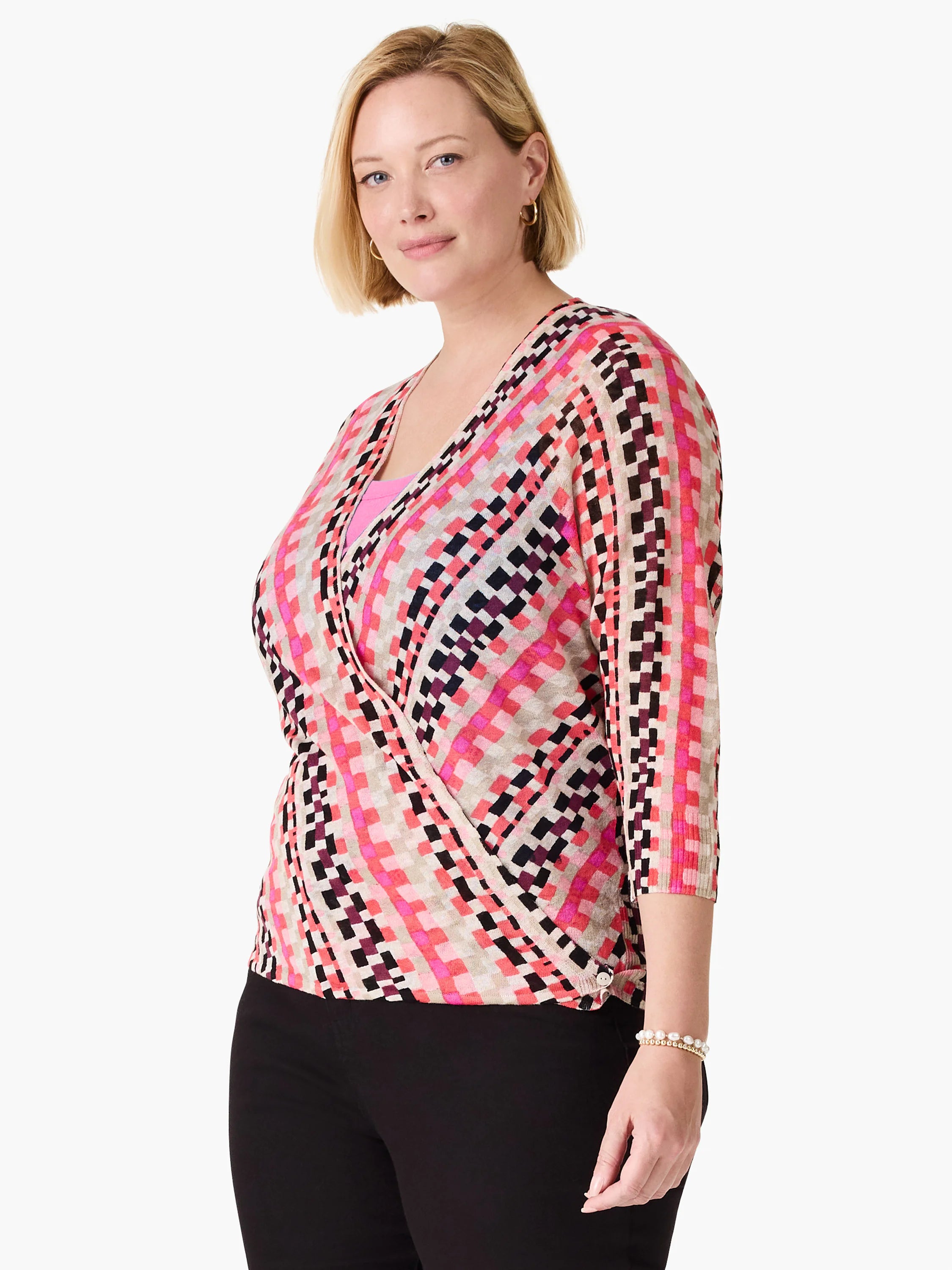 Pixel Sunset 4-way Cardigan in Pkm