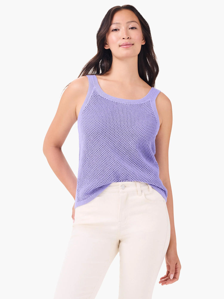 Mesh Stitch Tank in Lav