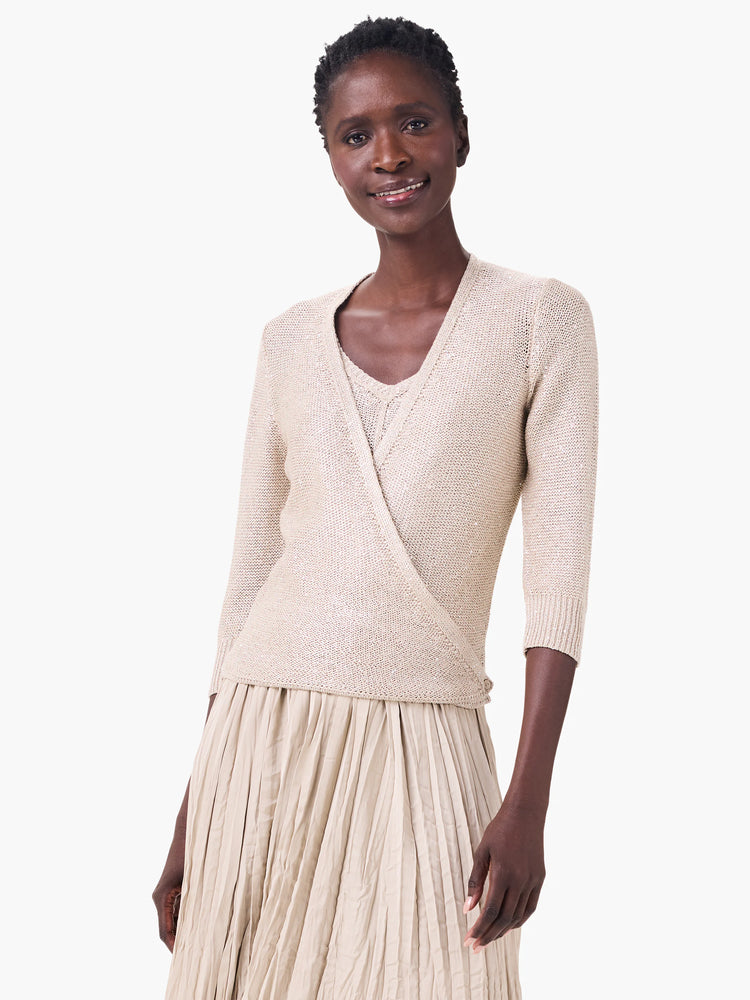 Subtle Sparkle 4-way Cardigan in Brw