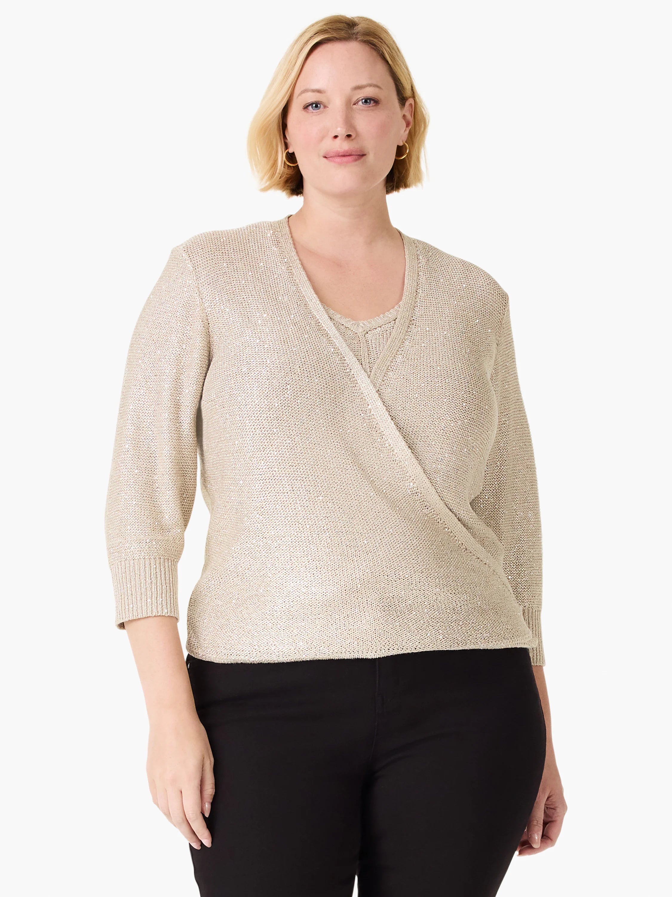 Subtle Sparkle 4-way Cardigan in Brw