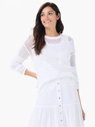 Crochet Bloom Sweater in Pwh