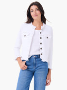 Utility Fringe Mix Knit Jacket in Pwh