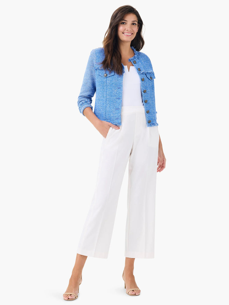 Utility Fringe Mix Knit Jacket in Trb