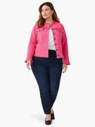 Utility Fringe Mix Knit Jacket in Wlp