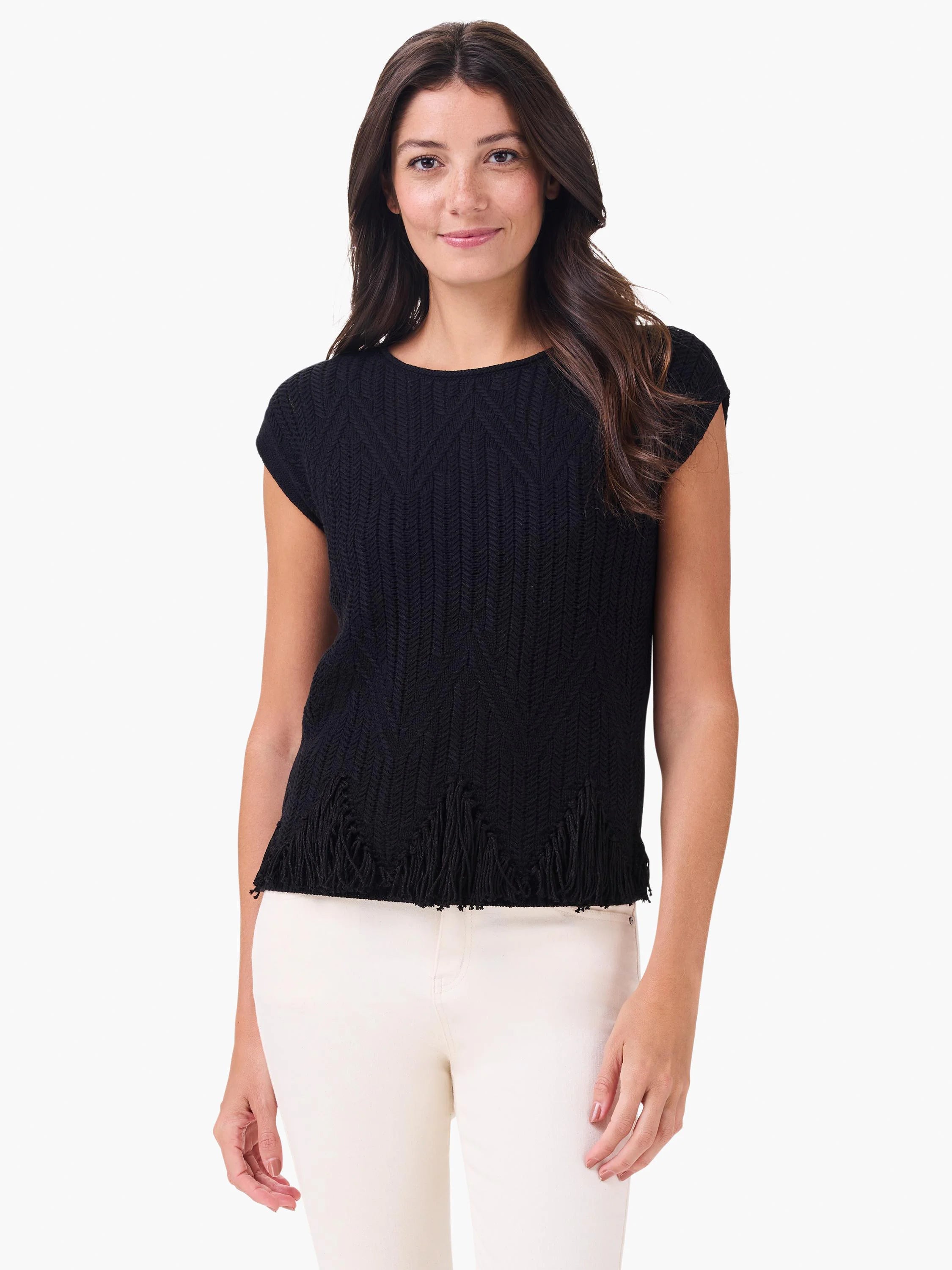 Textured Swing Sweater in Blx