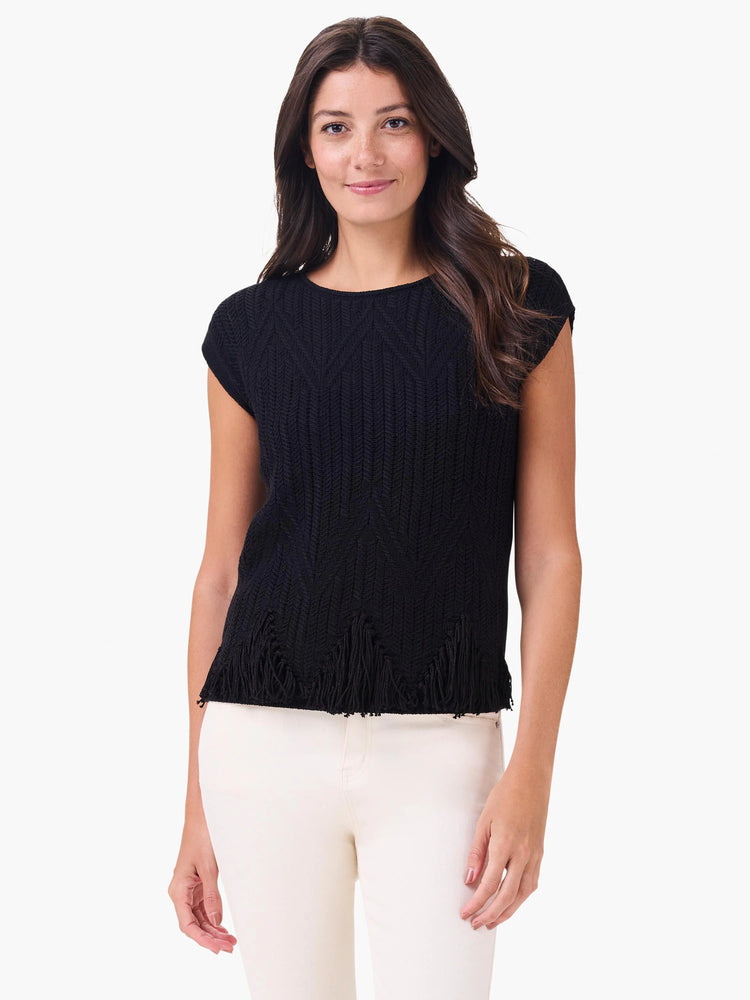 Textured Swing Sweater in Blx