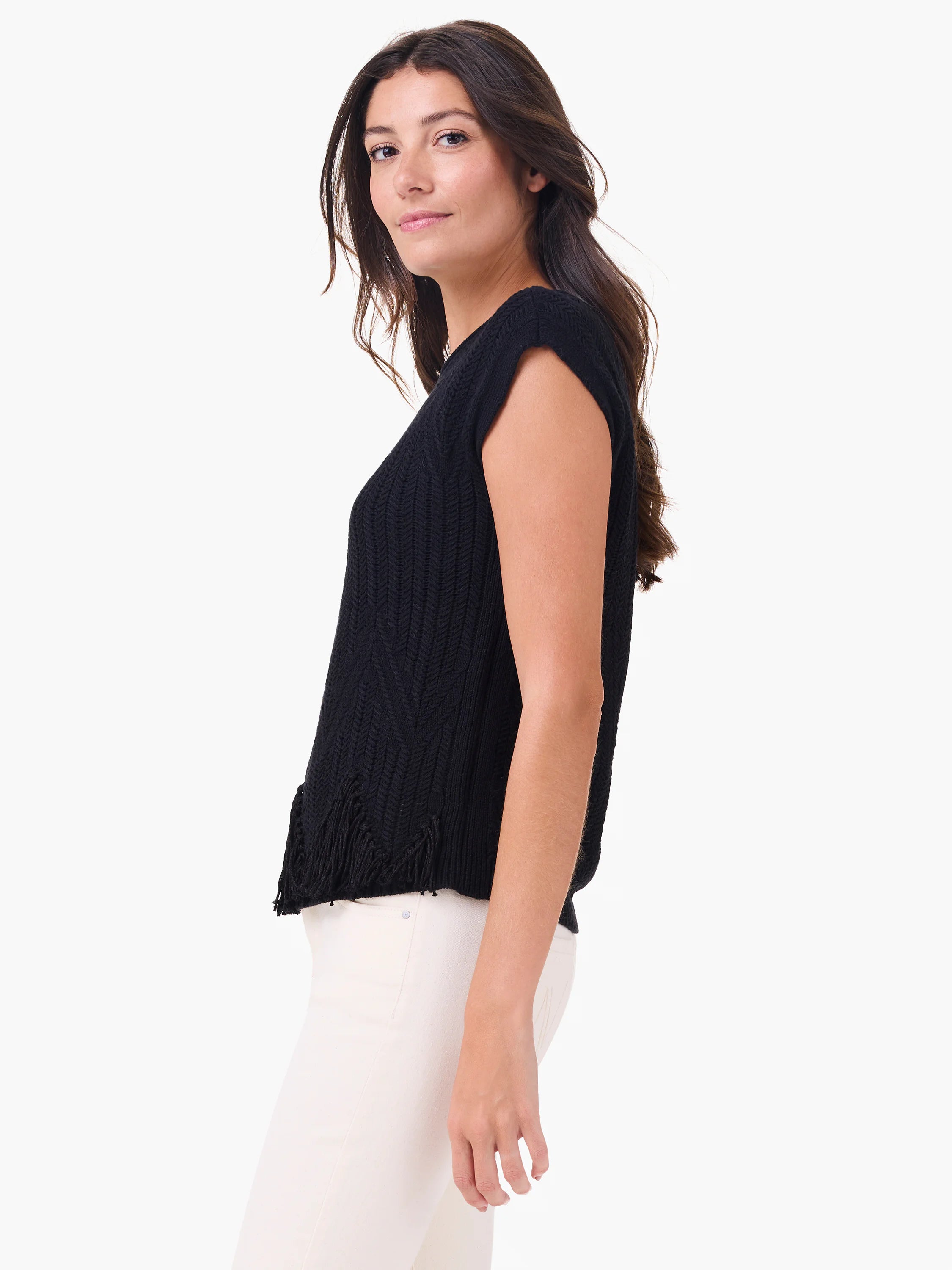 Textured Swing Sweater in Blx
