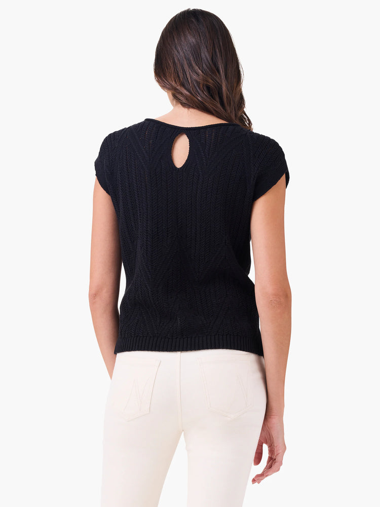 Textured Swing Sweater in Blx