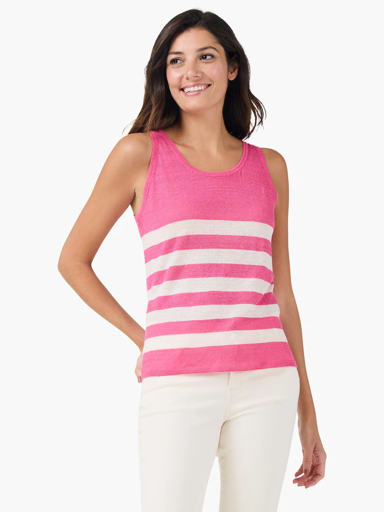 Featherweight Striped Tank in Pkm