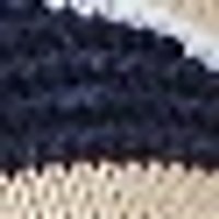 Deep indigo blue, fuzzy; ribbed light beige.