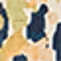 Abstract pattern of deep navy, warm gold, and pale cream blotches. Soft, fabric-like texture.