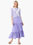 Cotton Tiered Skirt in Lav