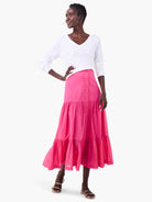 Cotton Tiered Skirt in Wlp