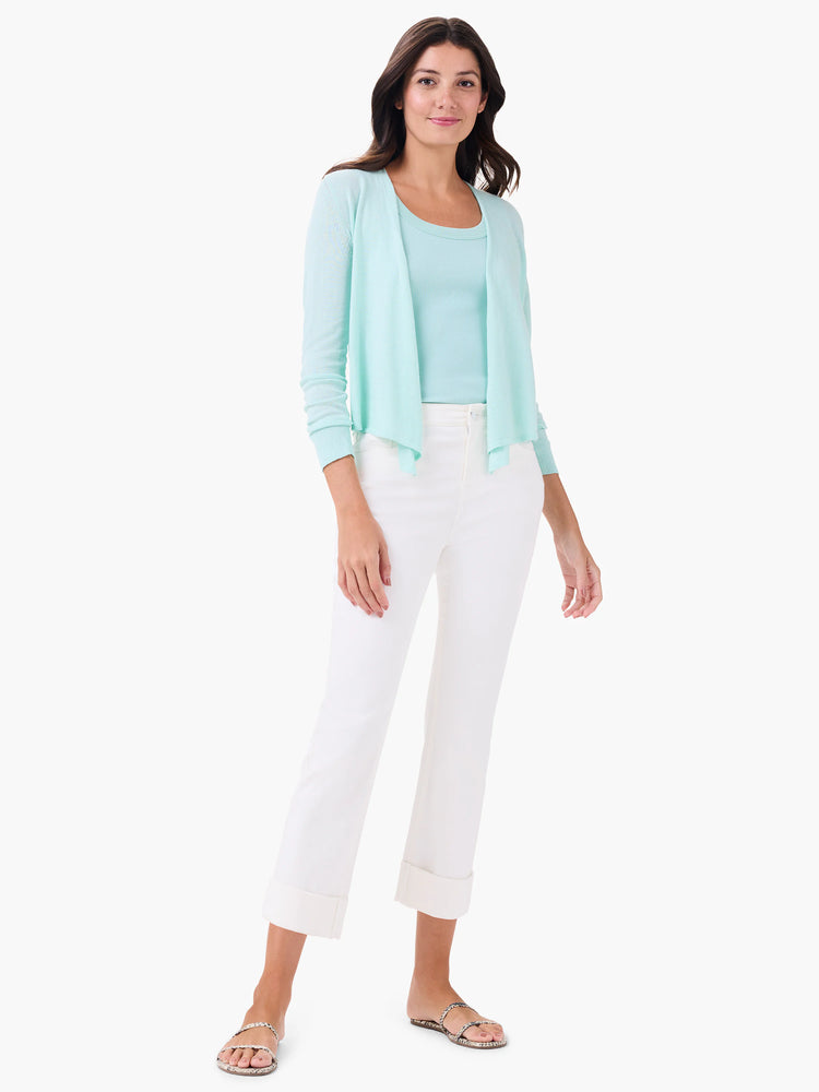 24" Mid Rise Straight Roll Cuff Jeans in Pwh