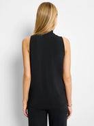 Knit Crepe Ruffle Tank in Blx