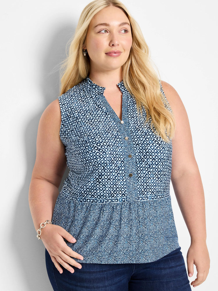 Coastal Geo Knit Tank in Blt