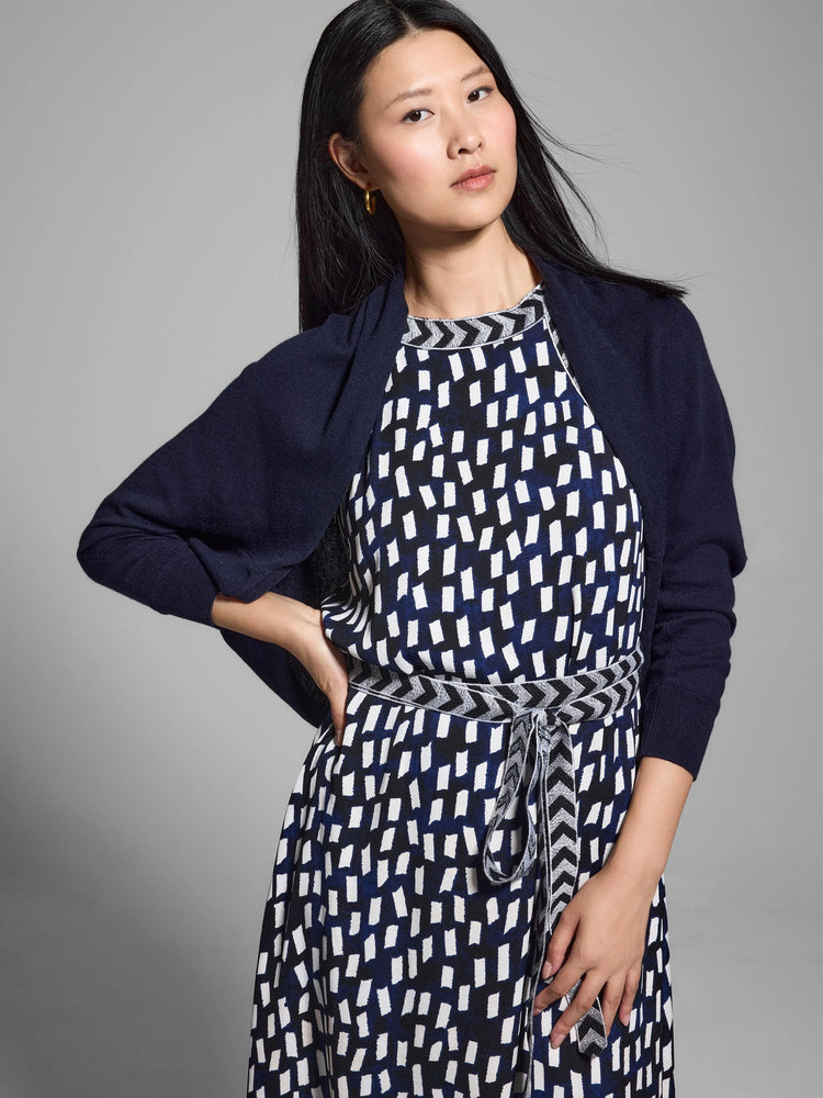 Cotton Cashmere Shrug Cardigan in Did