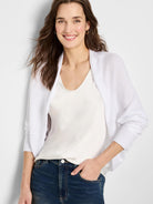 Cotton Cashmere Shrug Cardigan in Pwh
