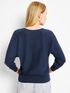 Easy V-neck Pure Cotton Sweater in Did
