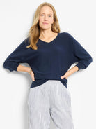 Easy V-neck Pure Cotton Sweater in Did