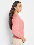 Easy V-neck Pure Cotton Sweater in Rcy