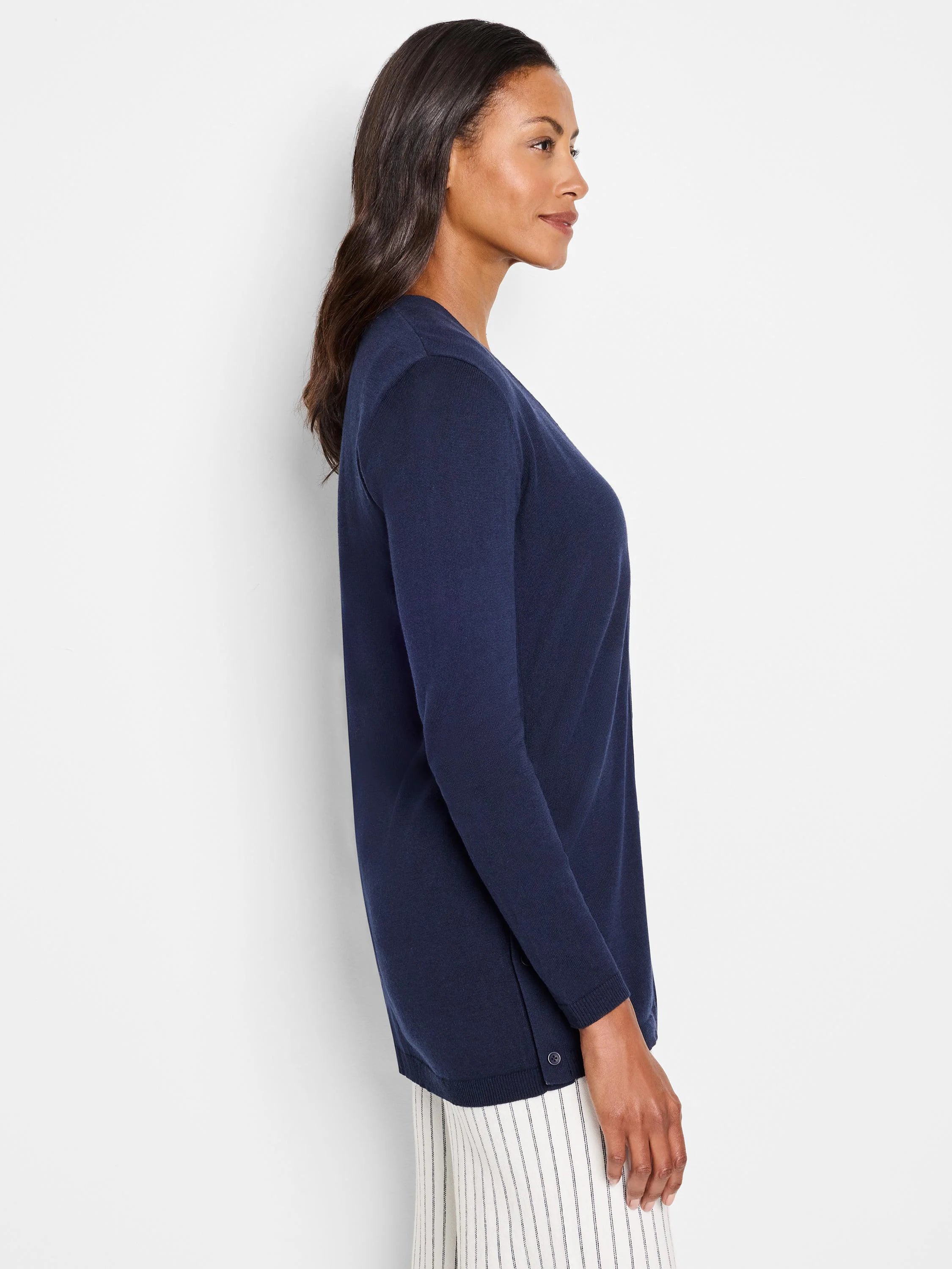 (取寄) ニックゾー レディース ディスティネーション ボタン カーディガン NIC+ZOE women Destination Button Cardigan Dark Indigo Destination Button Cardigan