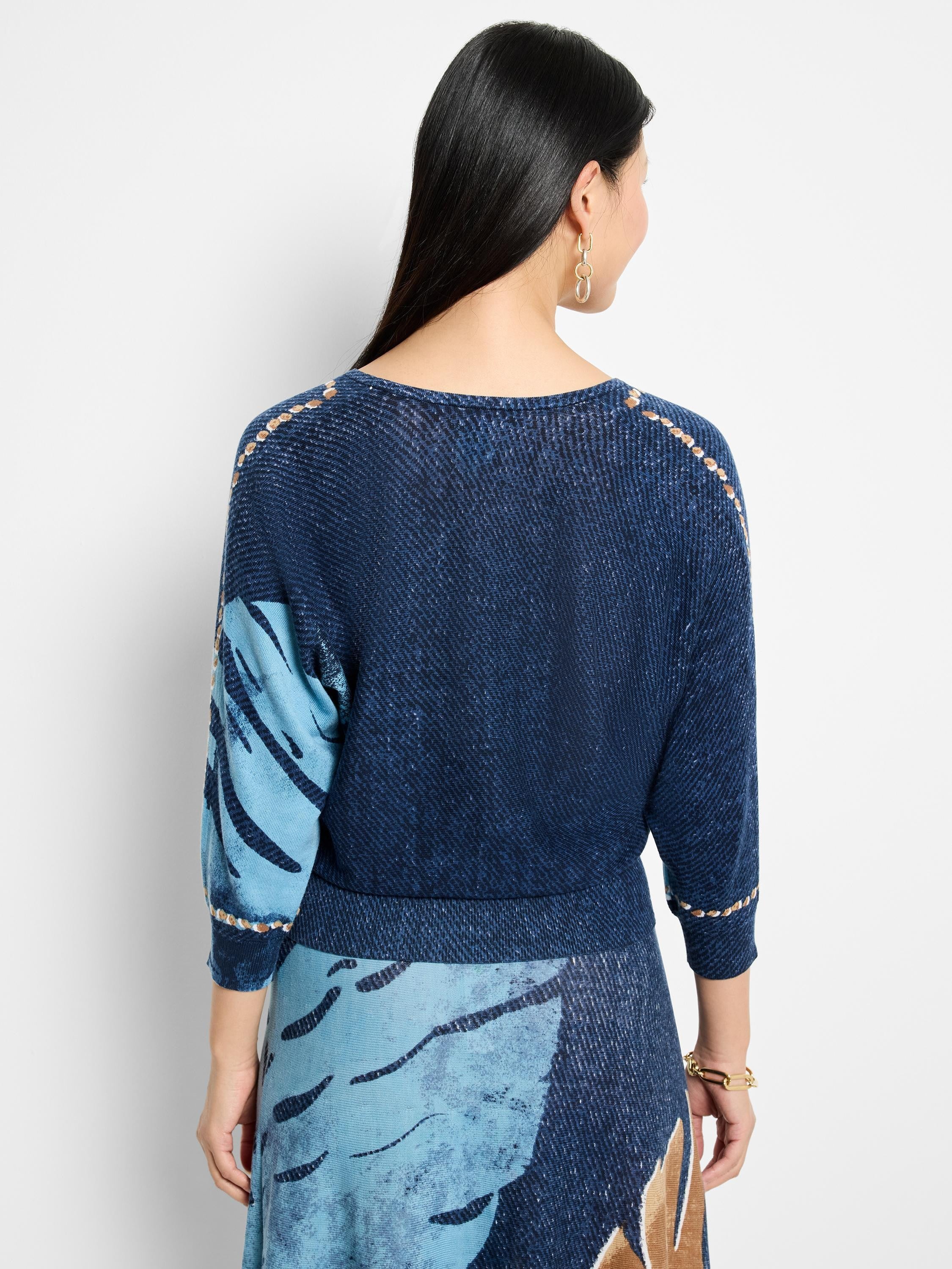 (取寄) ニックゾー レディース トワイライト フロント イージー V-ネック セーター NIC+ZOE women Twilight Front Easy V-Neck Sweater Blue Multi Twilight Front Easy V-Neck Sweater