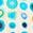 The image shows a blurry, textured pattern of various light blues, teals, and a few darker blues,...