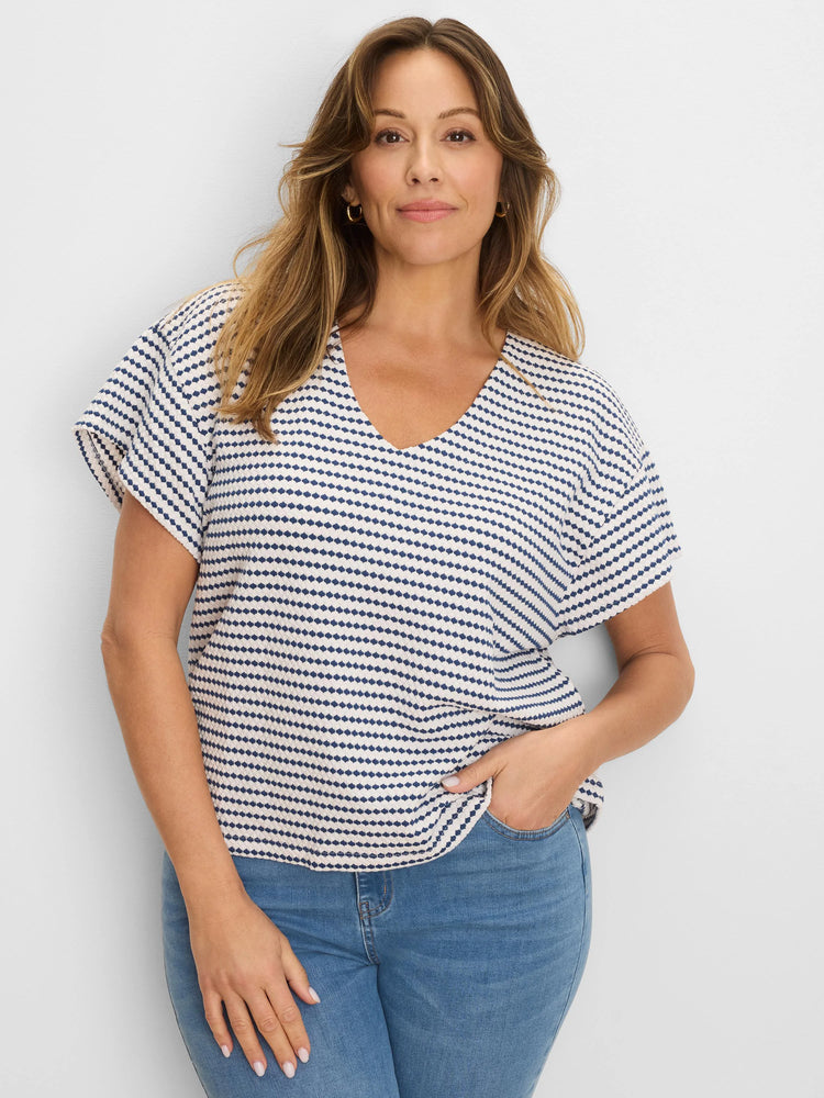 Diamond Stripe Top in Imi