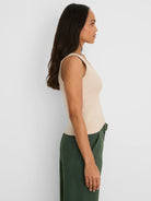 Perfect Knit Rib Scoop Tank in Mac