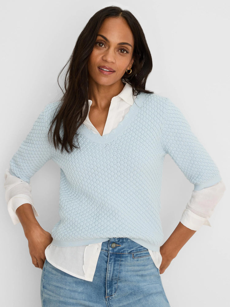 Scallop Texture Sweater Tee in Cry