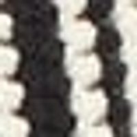 Rough off-white fabric with thick, raised black vertical stripes. The texture is ridged and bumpy.