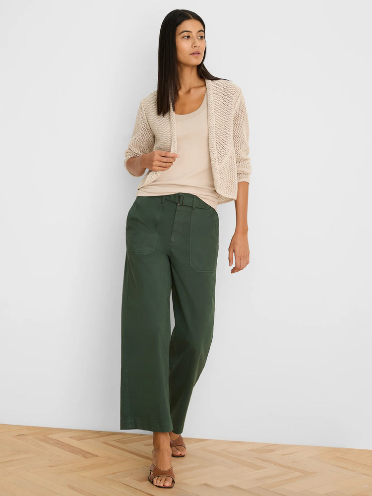 Light beige open-front mesh cocoon cardigan with a visible loose, airy knit texture and relaxed, rounded drape.