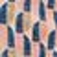 Deep blue vertical brushstrokes on a textured background of varied peach, orange, and beige hues.