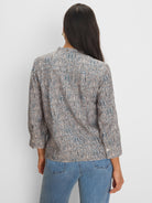 Sun Speckle Ruffle Neck Top in Num