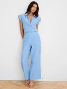 Fairfield Wide Leg Gauze Ankle Pant in Blt