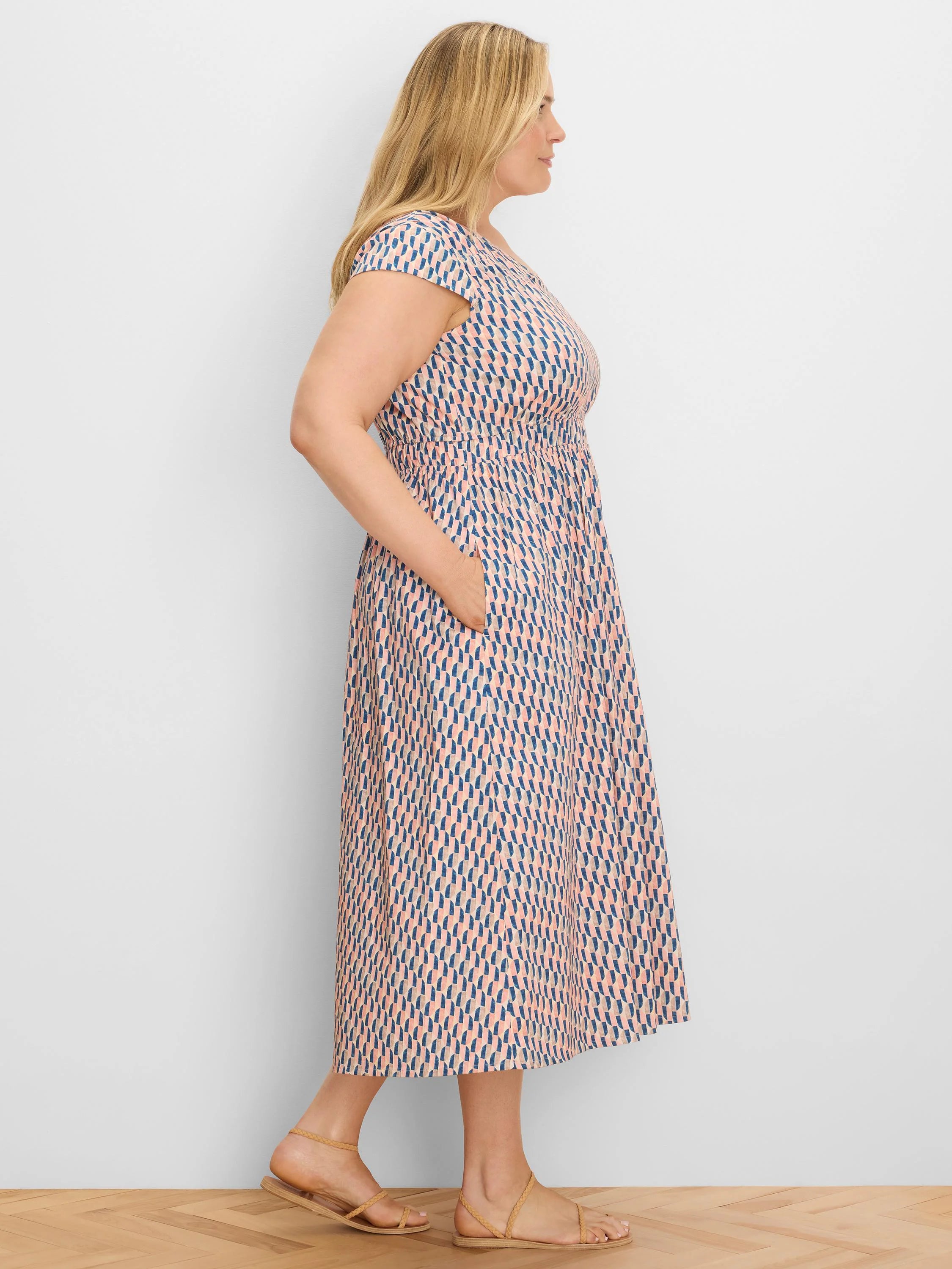 Sideways Dierdre Cap Sleeve Dress in Pkm