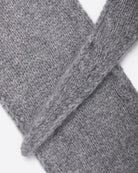 Heather gray mini scarf with a fuzzy, visibly knitted texture.
