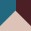 Smooth swatch of muted teal, deep maroon, and light warm beige.