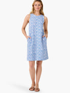 Nzt Dotty Ikat Sleeveless Shift Dress in Blt