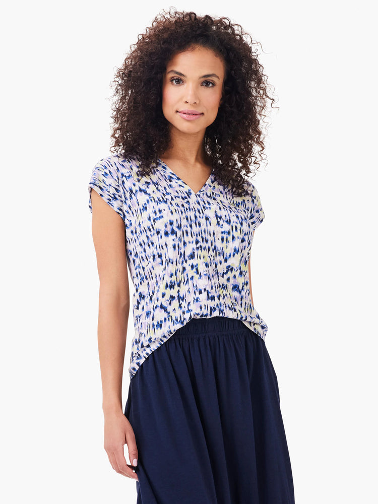 Nzt Abstract Ikat V-neck Tank in Imi